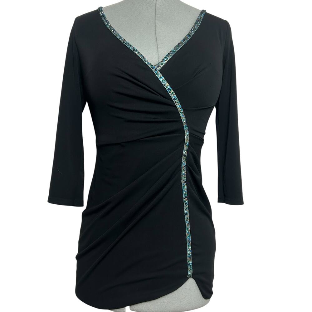 Vintage Black Jewel Trimmed Style Works Dress Size M